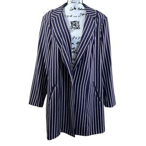 Torrid  Purple Studio Crepe Boyfriend Blazer longline pinstripe pattern size 4